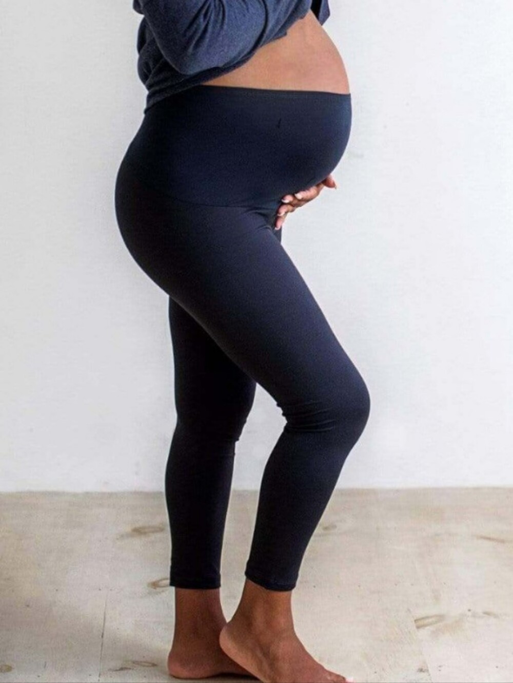 New Alina Mae Maternity Navy High-Waist Stretch Leggings XL